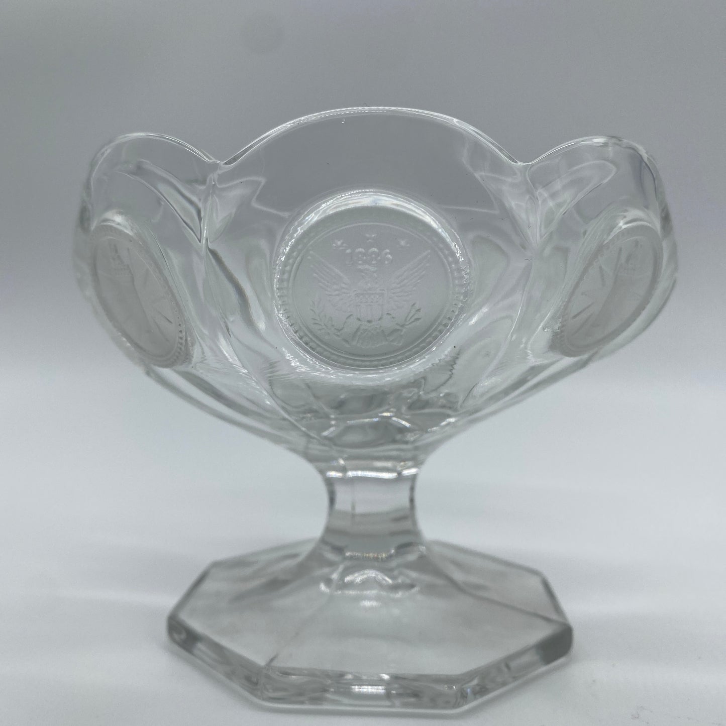 Fostoria Frosted Glass Coin Compote