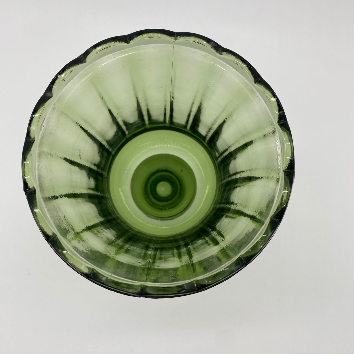 Green Glass Pedestal Vase