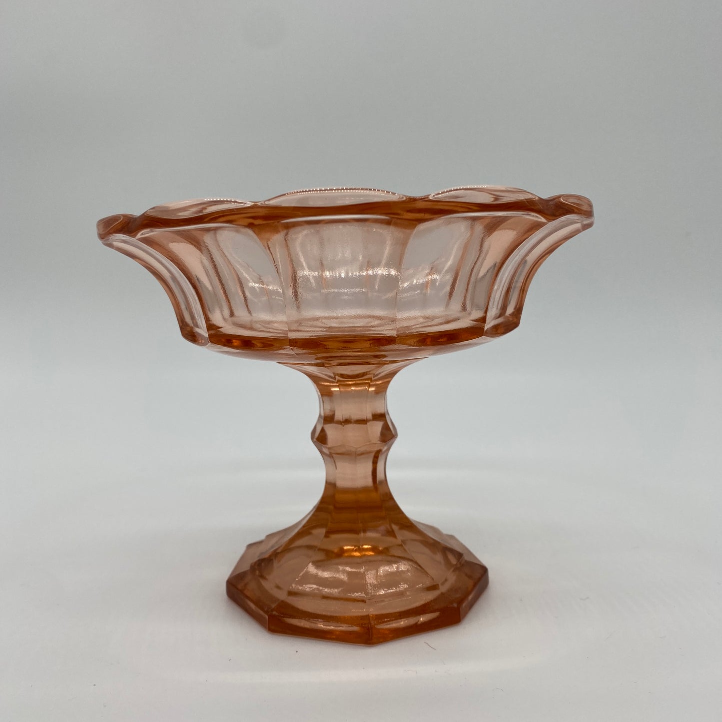 Pink Glass Pedestal Dish