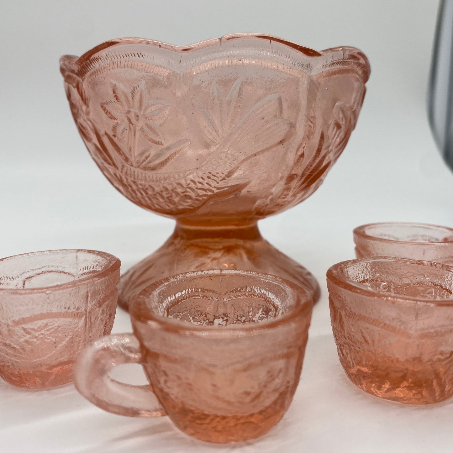 Pink Glass Children’s Punch Set - 5 Pieces