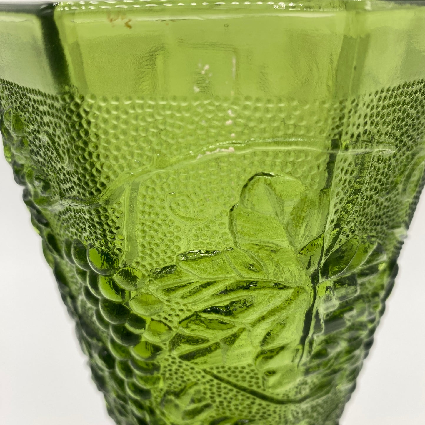 Green Glass Footed Vase