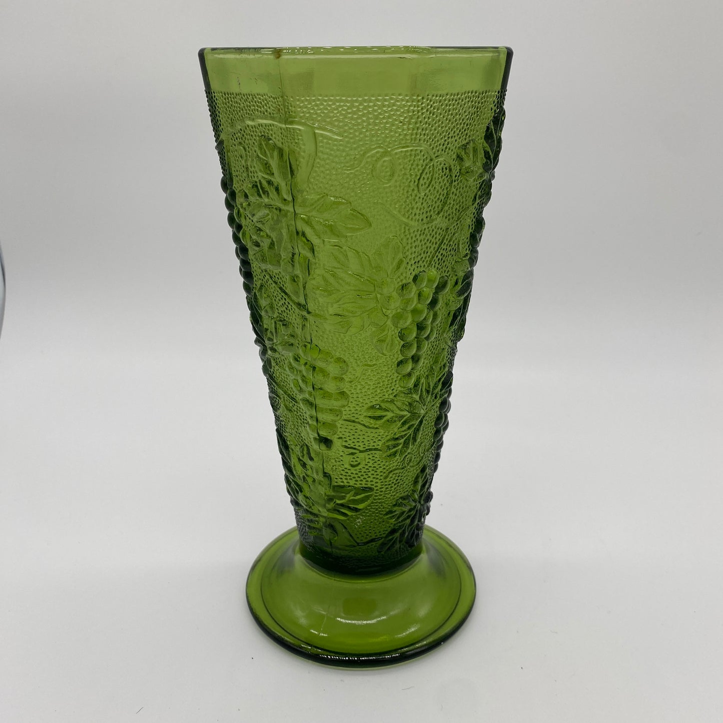 Green Glass Footed Vase