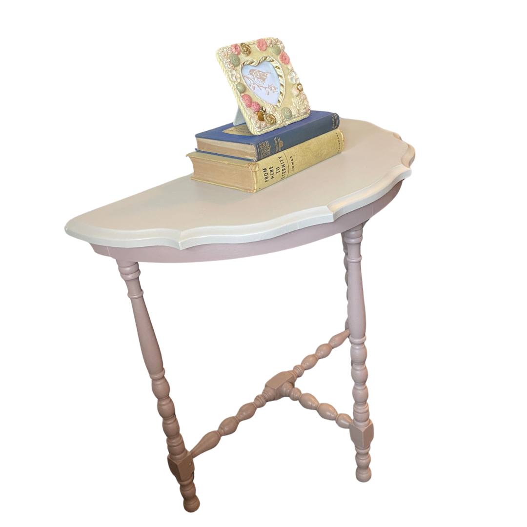 Painted Demi Lune Side Table