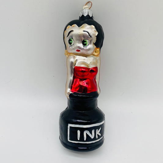 Betty Boop Ink Glass Ornament by Kurt Adler