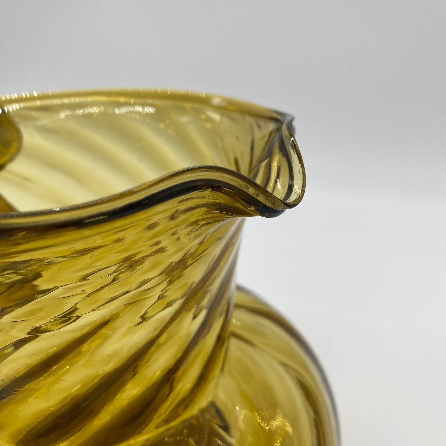 Blown Glass Amber Pitcher