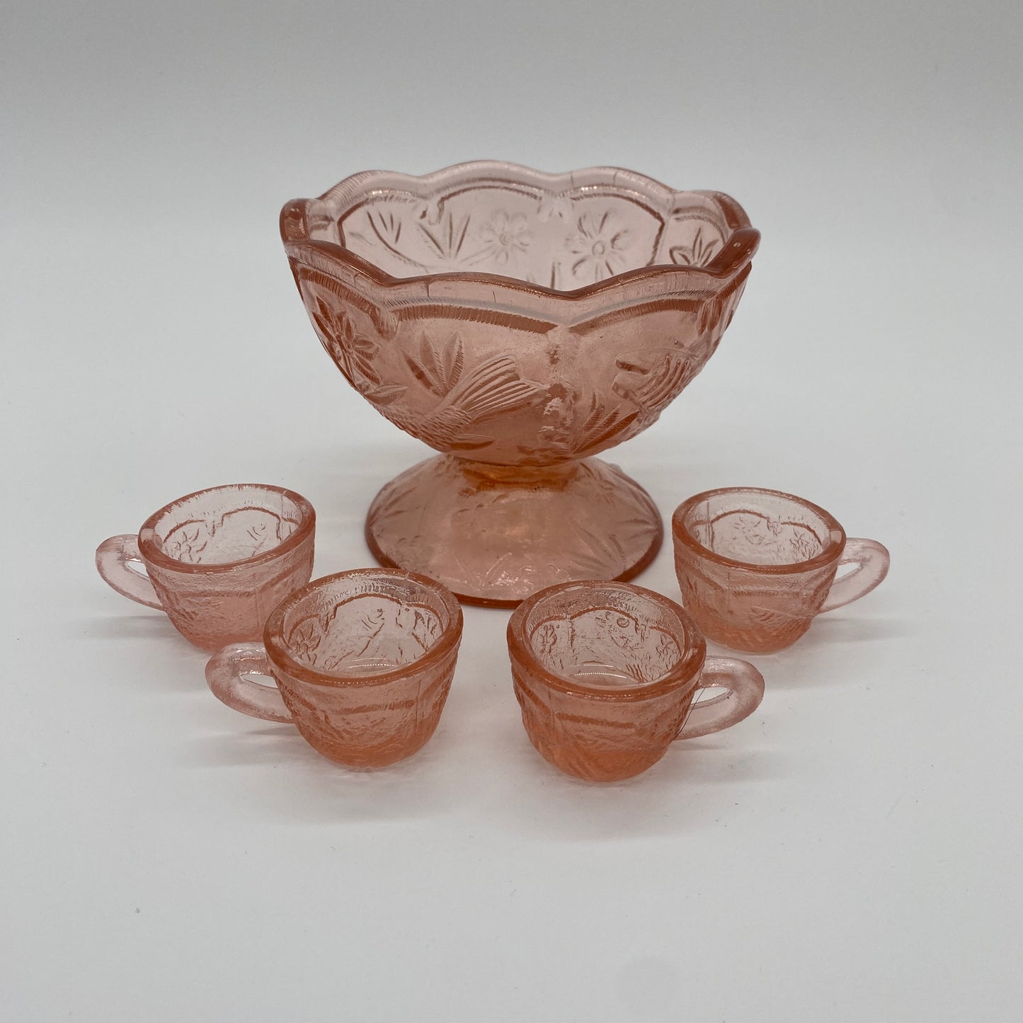 Pink Glass Children’s Punch Set - 5 Pieces