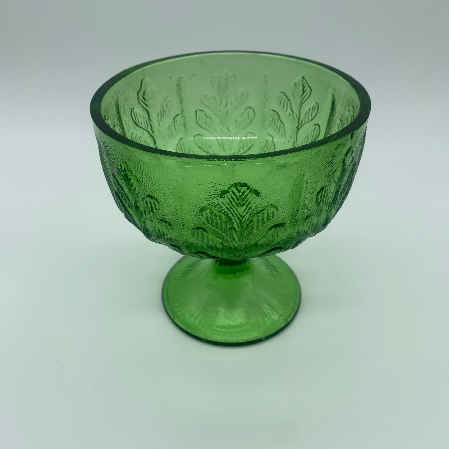 FTD Green Glass Pedestal Compote