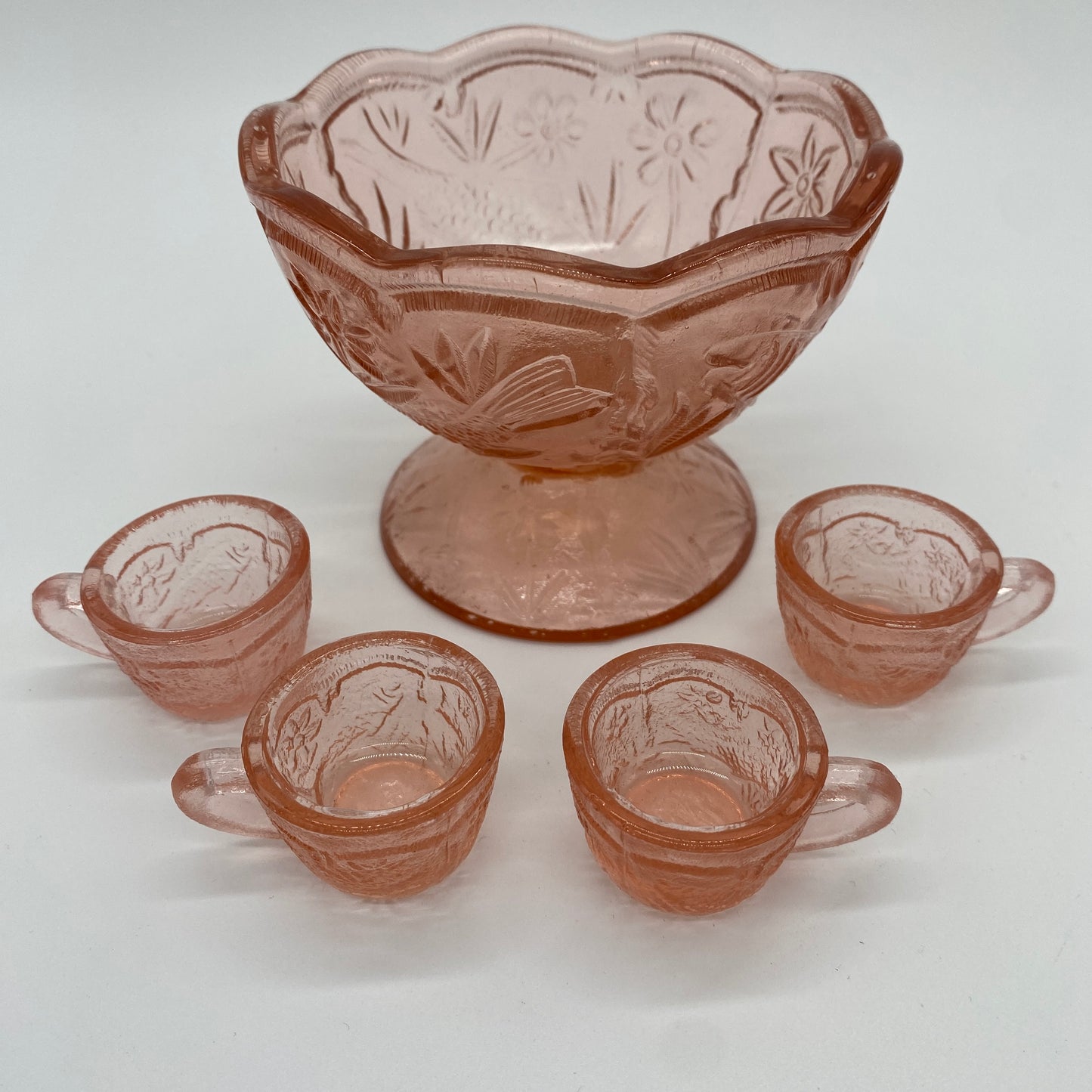 Pink Glass Children’s Punch Set - 5 Pieces