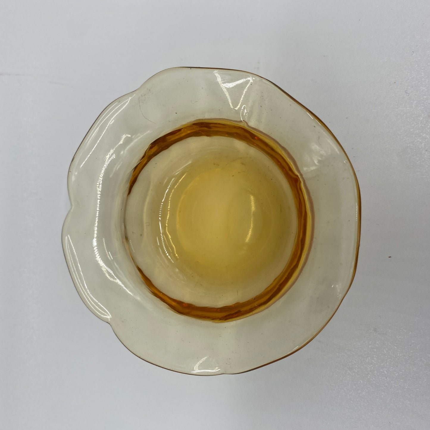 Yellow Ruffle Glass Salt Cellar