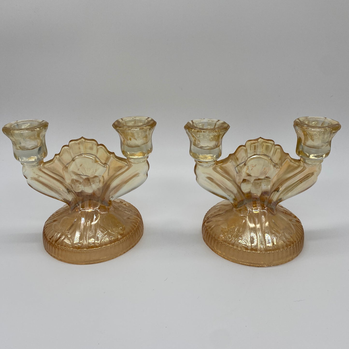 One Marigold Glass Candlestick Holder