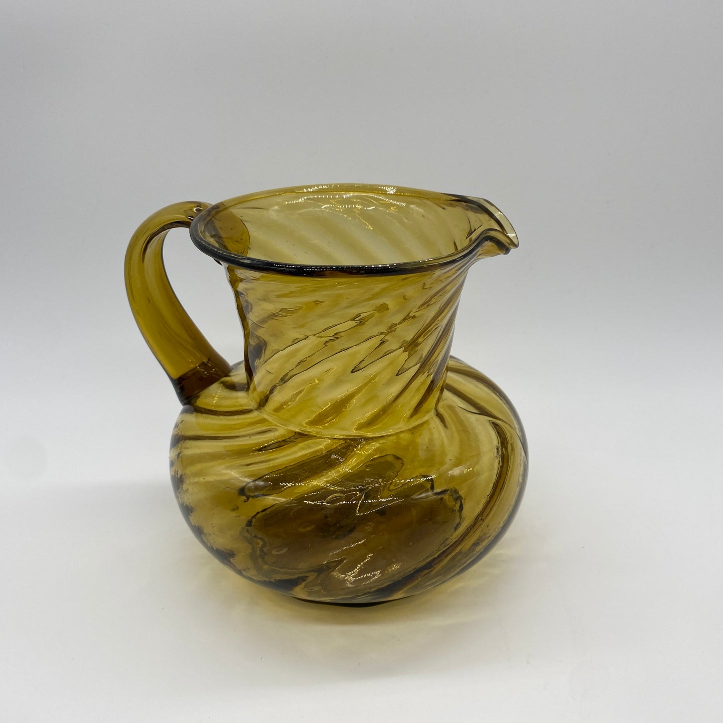 Blown Glass Amber Pitcher