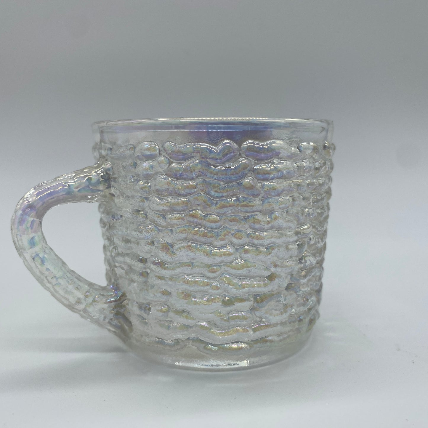 Iridescent Rippled Glass Mug