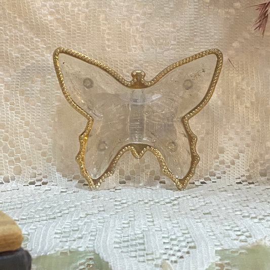 Glass Butterfly Trinket Dish