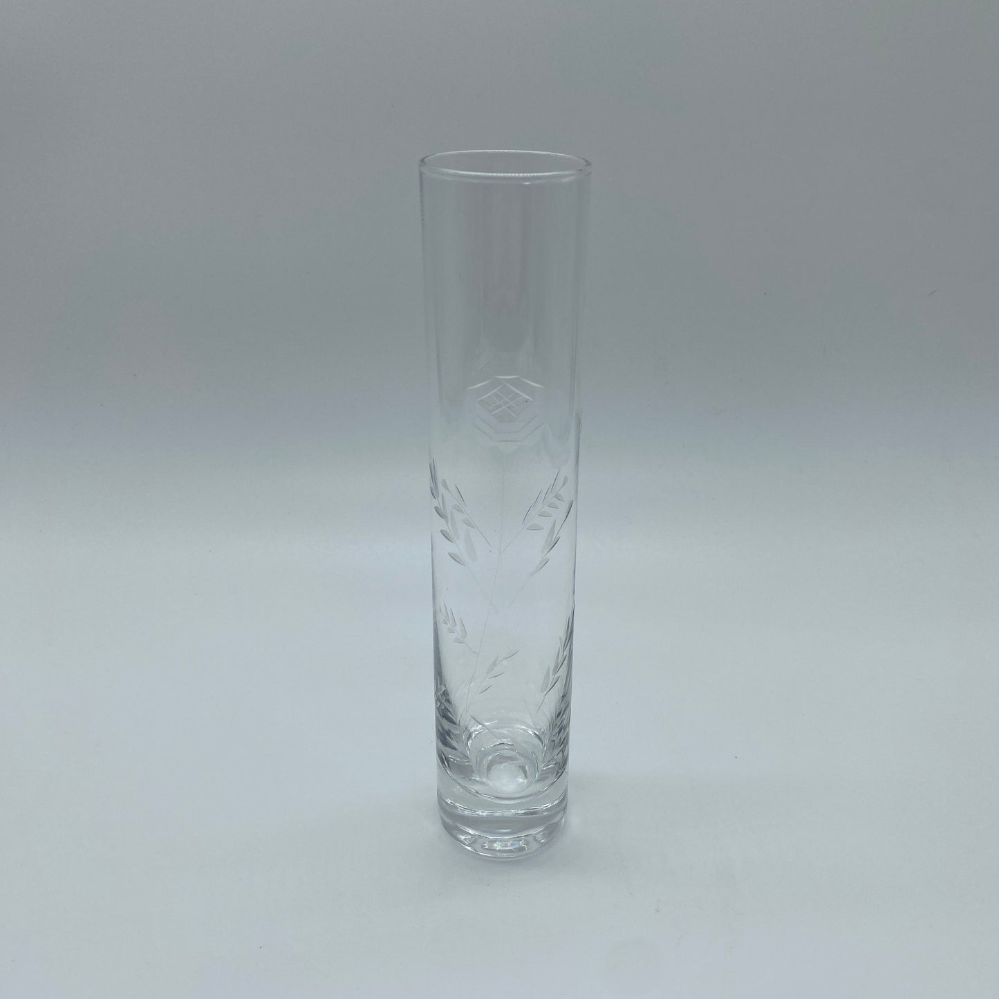 Etched Glass Bud Vase