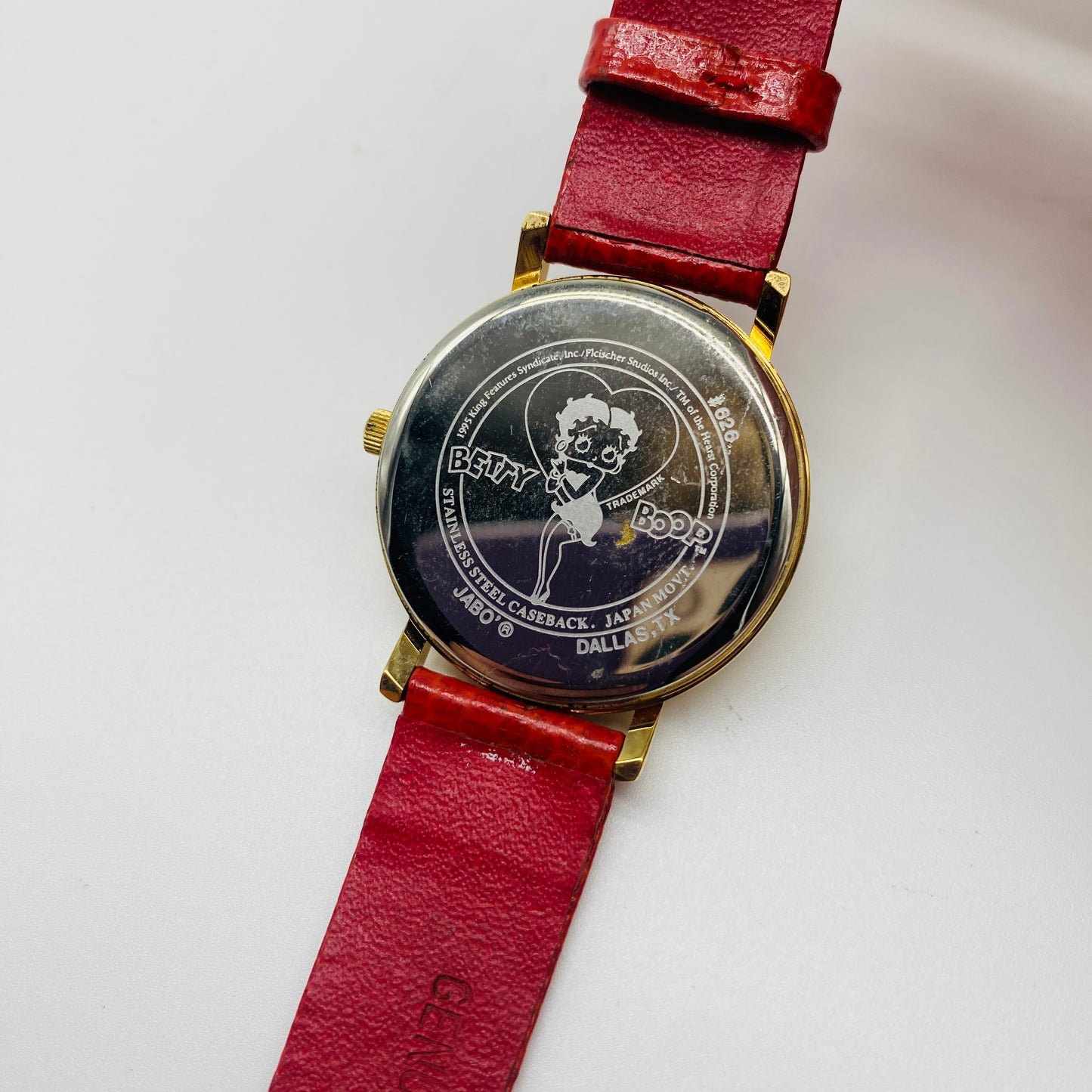 Betty Boop Collectible Watch with Red Leather Band by Jabo