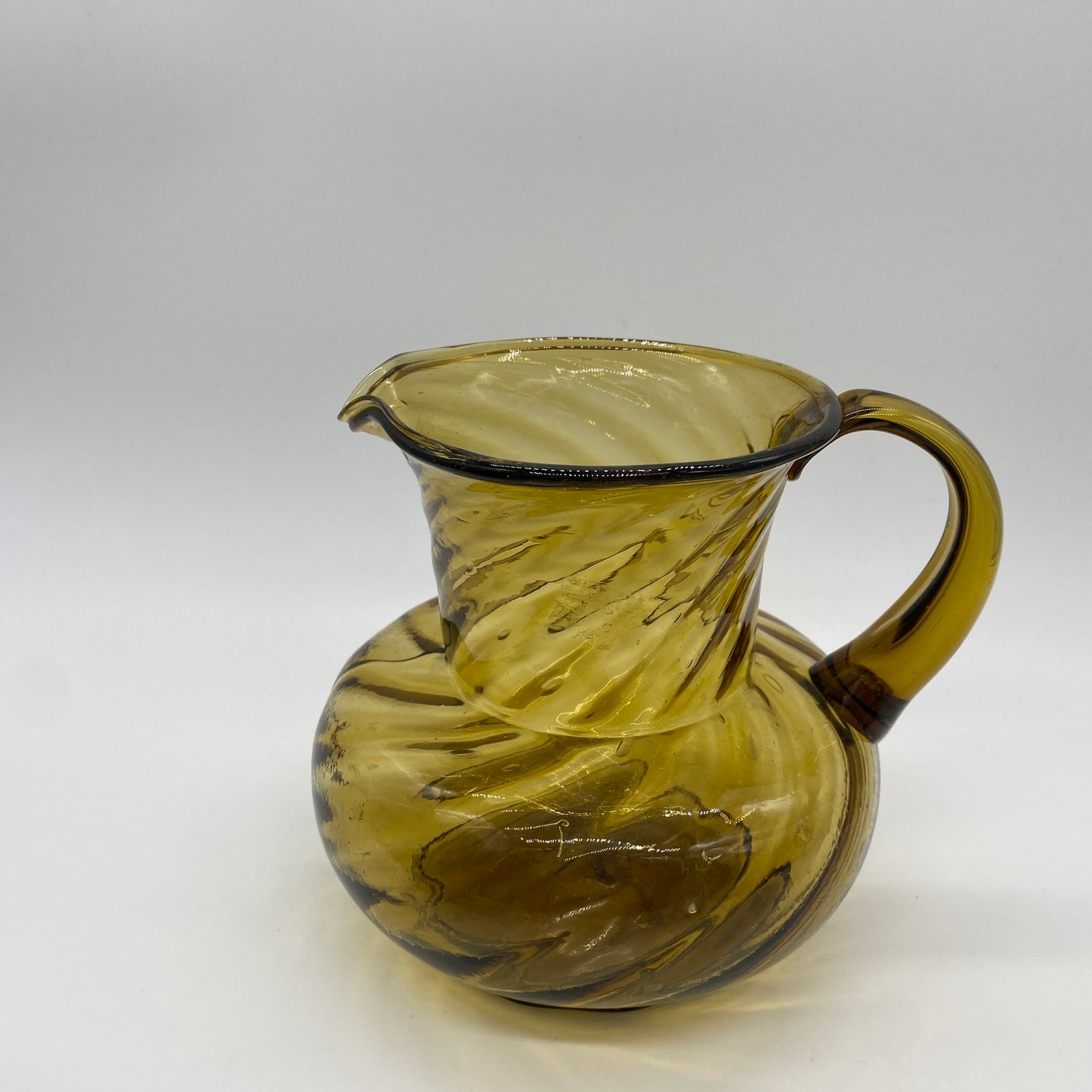 Blown Glass Amber Pitcher