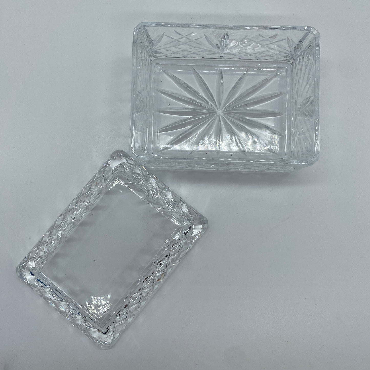 Cut Glass Trinket Dish with Lid