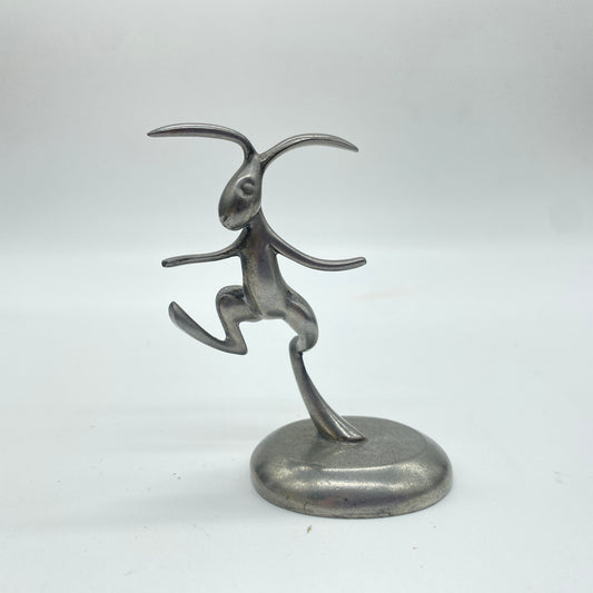 Shirley Pewter Colonial Williamsburg Pewter Dancing Rabbit Figurine