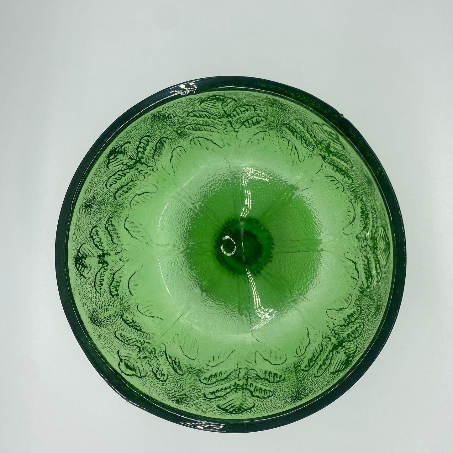 FTD Green Glass Pedestal Compote