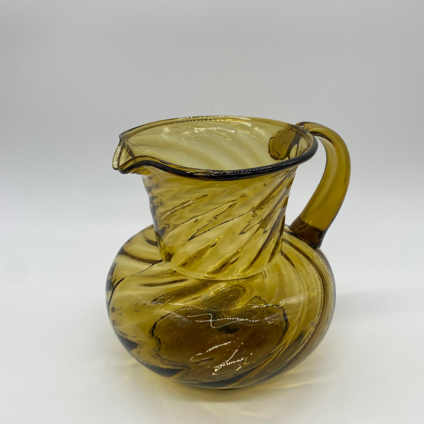 Blown Glass Amber Pitcher