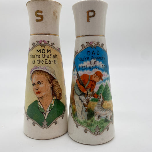 Mom and Dad Salt and Pepper Shaker Set of 2