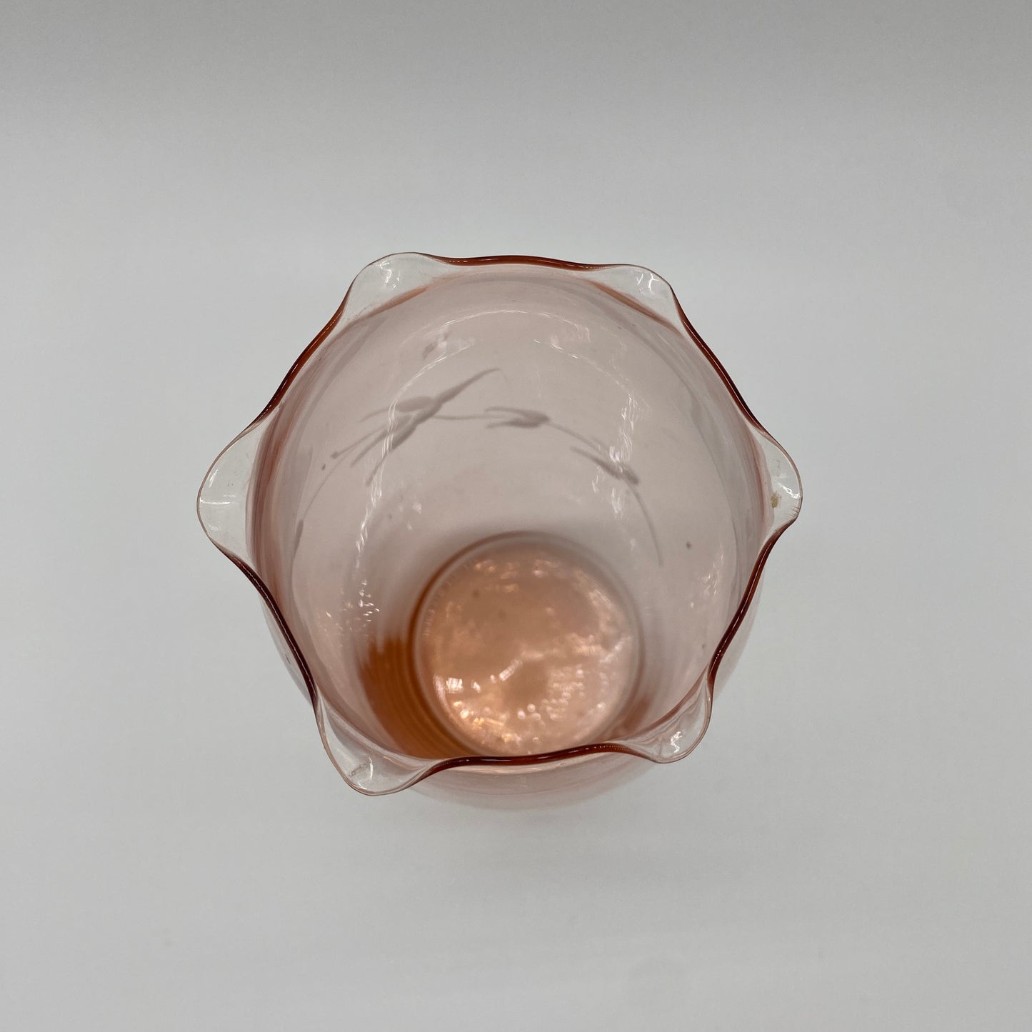 Pink Etched Glass Vase