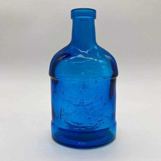 Blue Glass Season’s Greetings Bottle