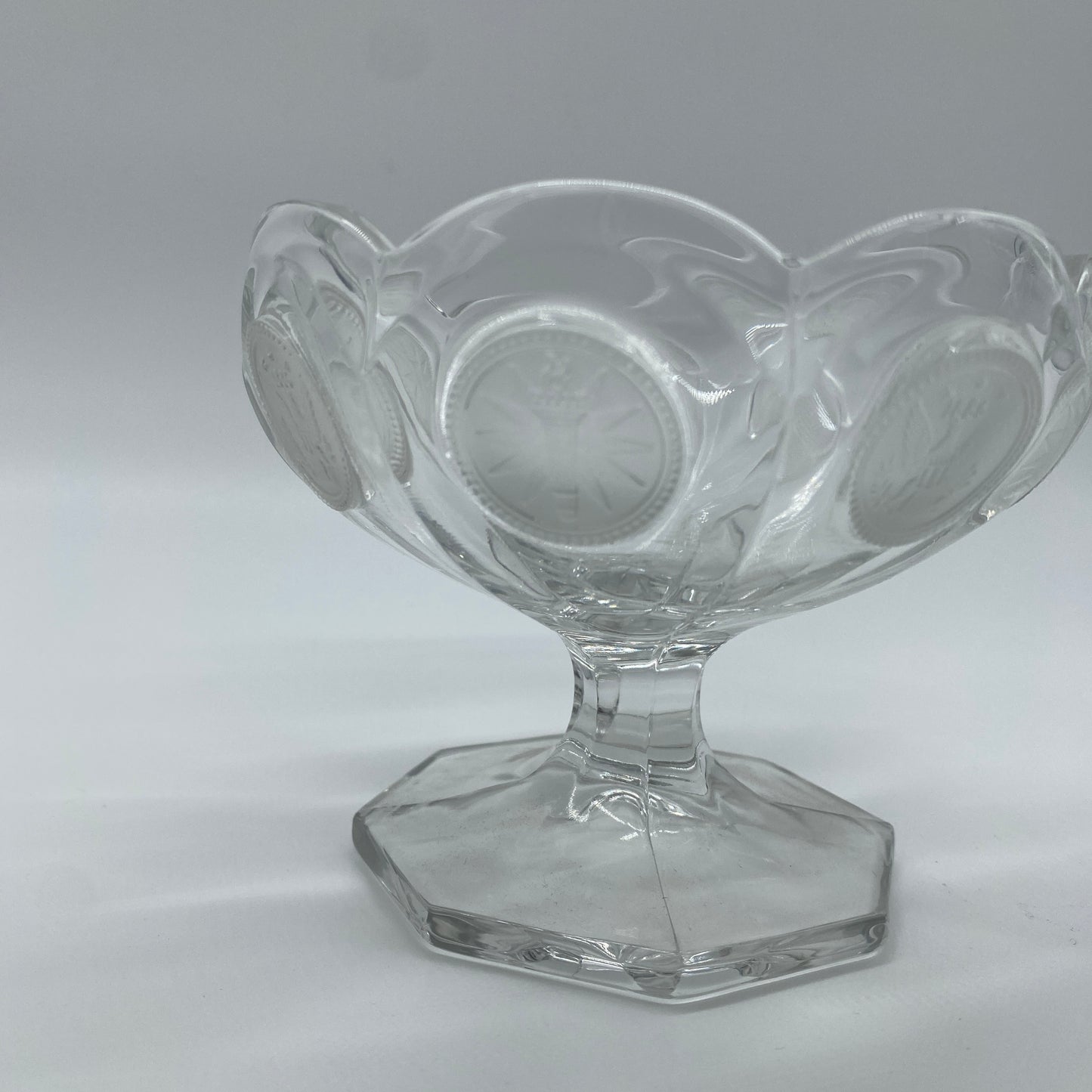 Fostoria Frosted Glass Coin Compote