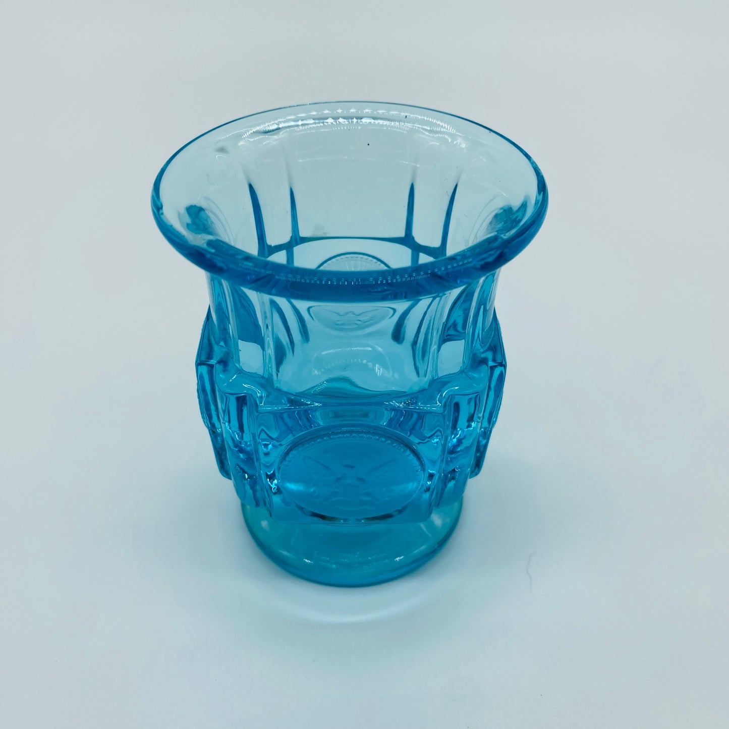 Fostoria Ice Blue Coin Glass Toothpick Holder