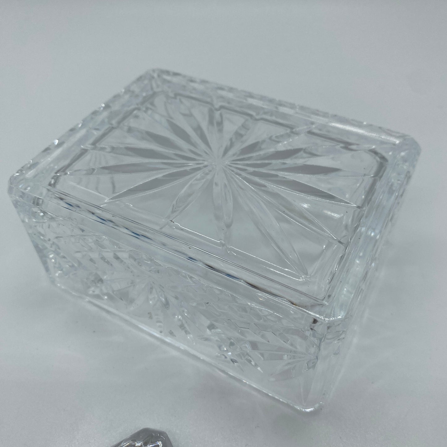 Cut Glass Trinket Dish with Lid