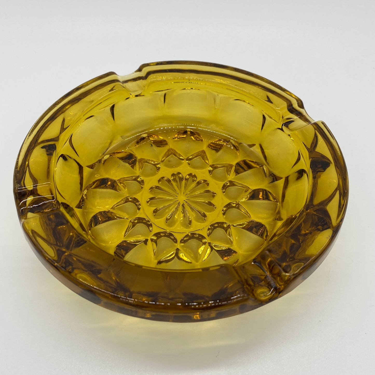 Amber Glass Ashtray