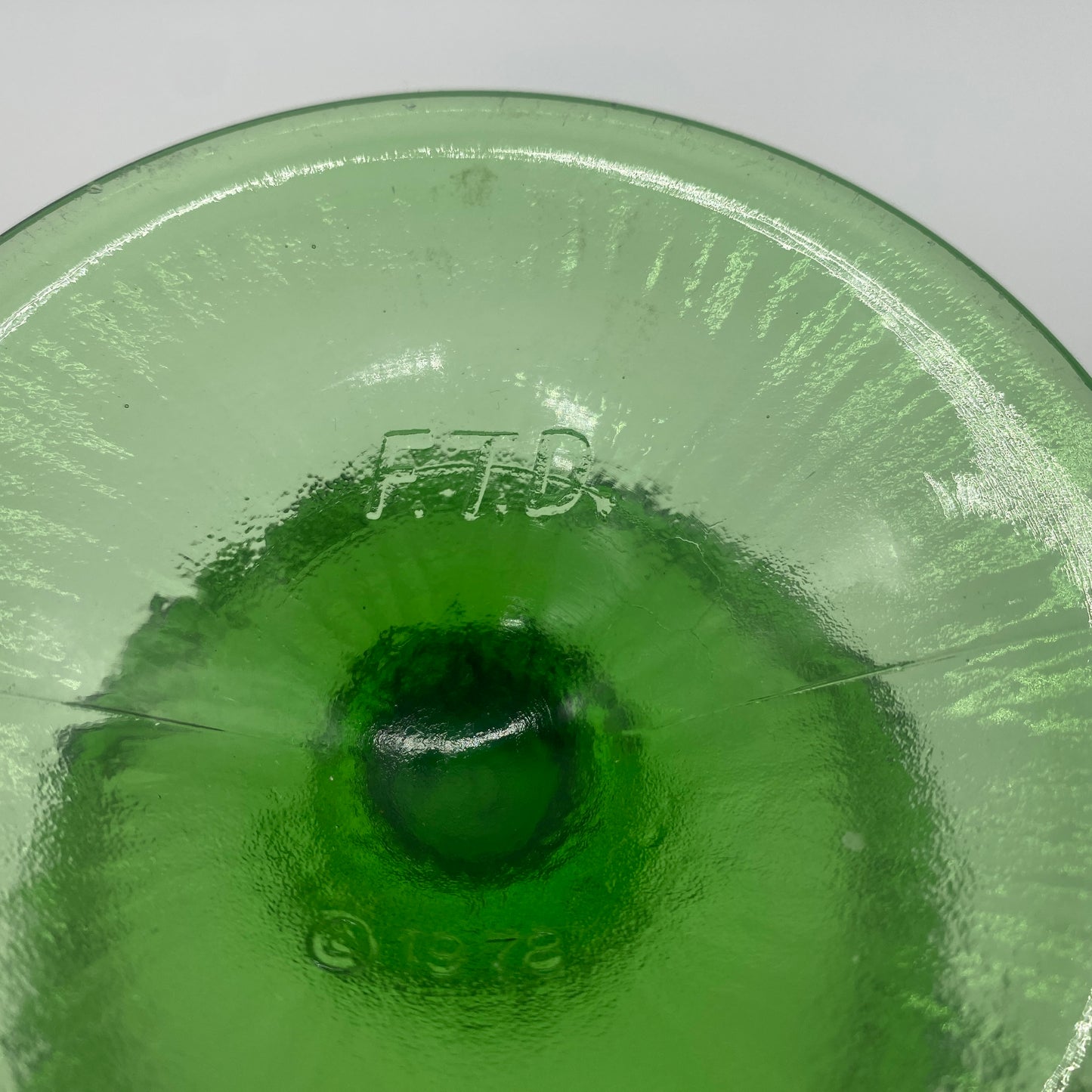 FTD Green Glass Pedestal Compote