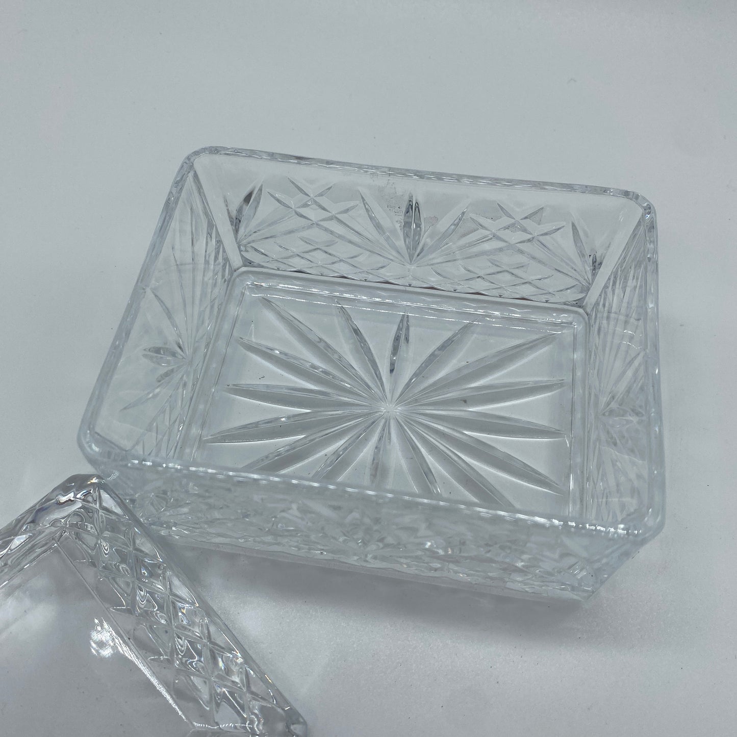 Cut Glass Trinket Dish with Lid