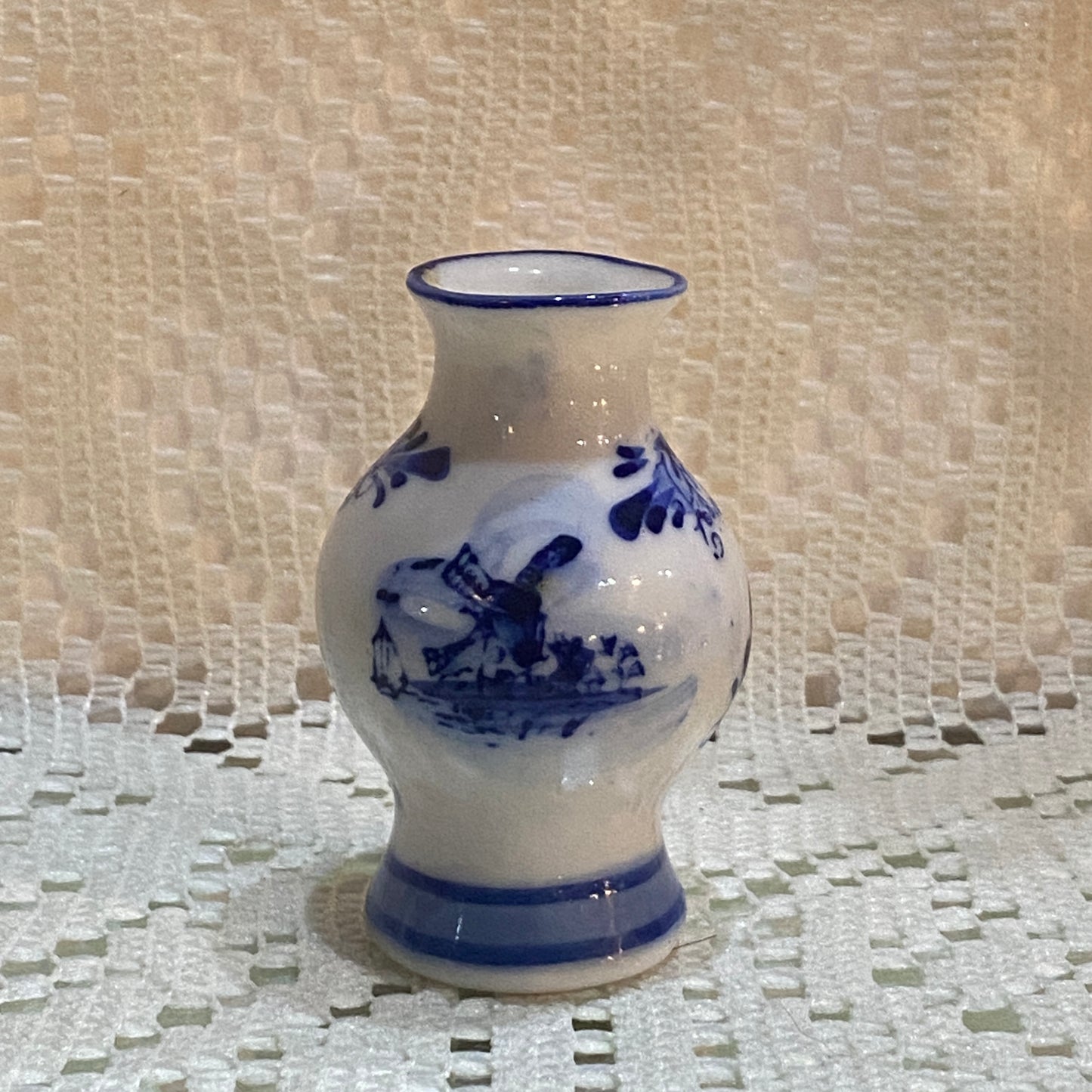 Miniature Blue and White Vase