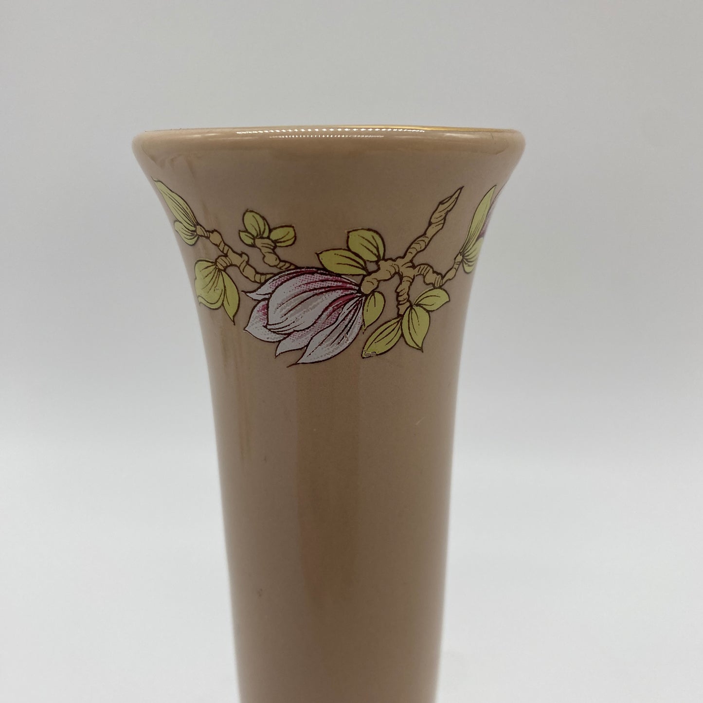 Beige Floral Bud Vase