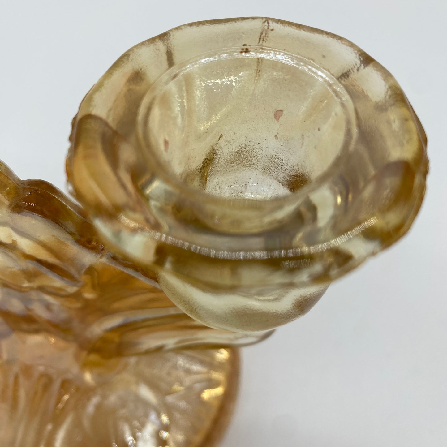 One Marigold Glass Candlestick Holder