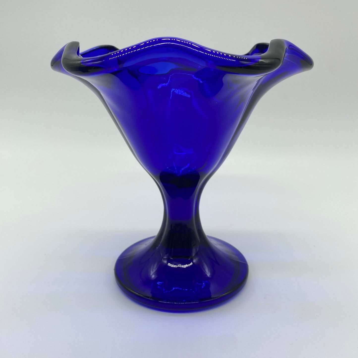 Cobalt Glass Footed Dish