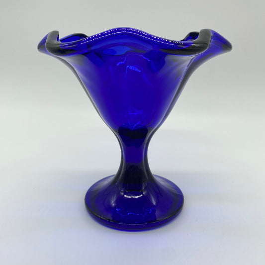 Cobalt Glass Footed Dish