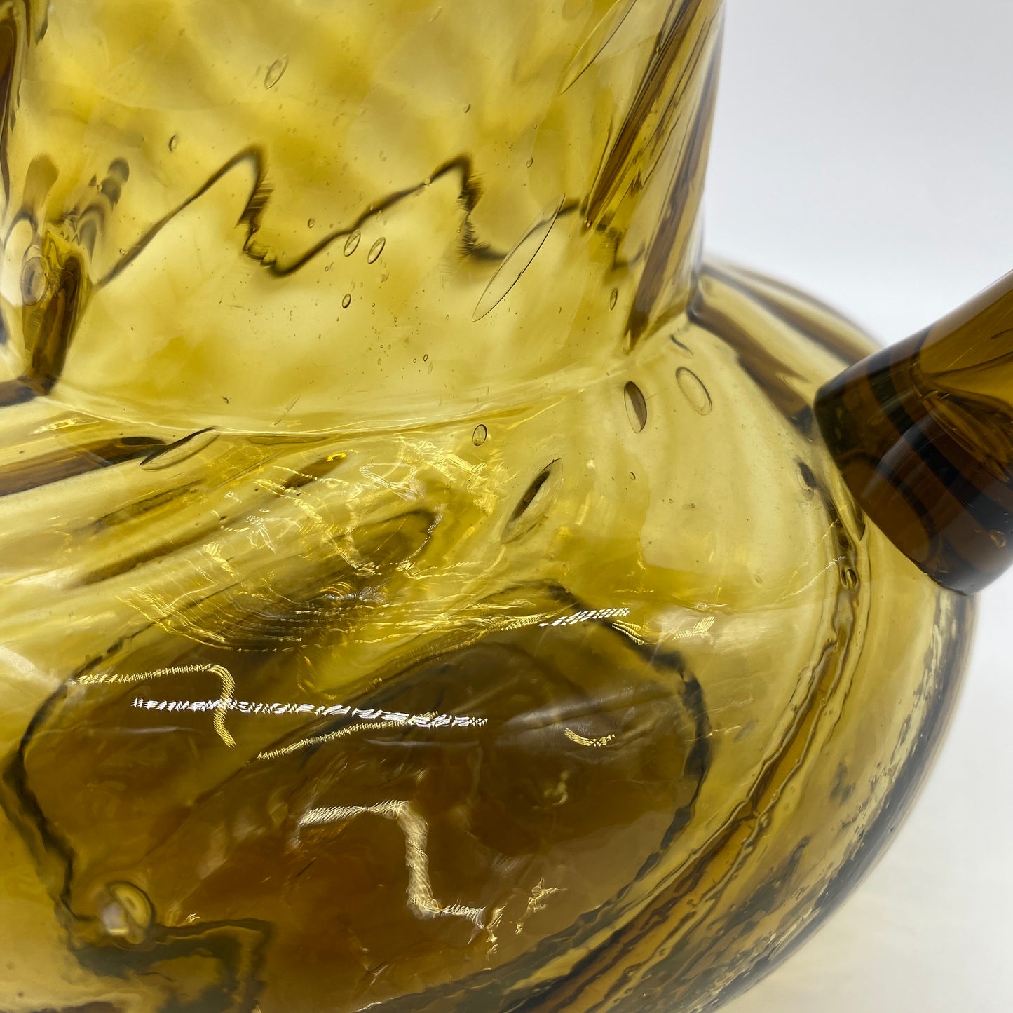 Blown Glass Amber Pitcher