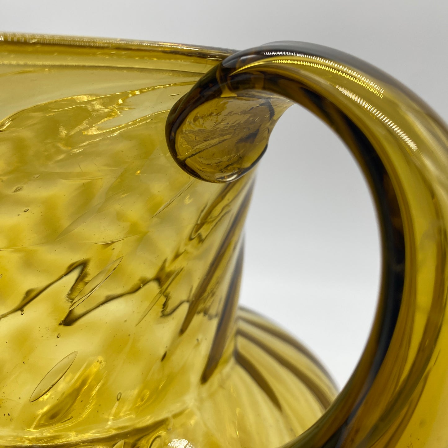 Blown Glass Amber Pitcher