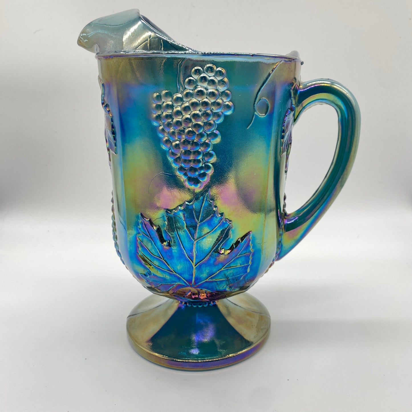 Indiana Glass Blue Carnival Harvest Pitcher