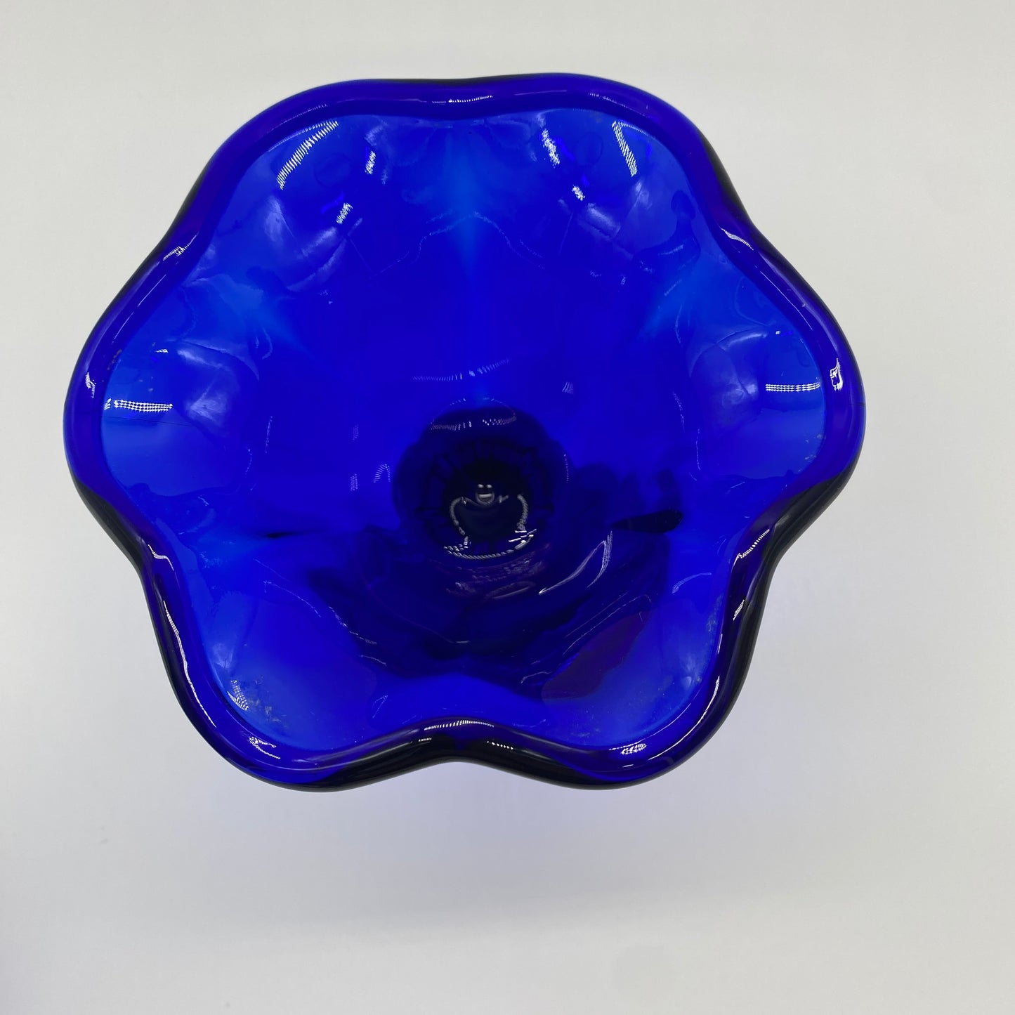 Cobalt Glass Footed Dish