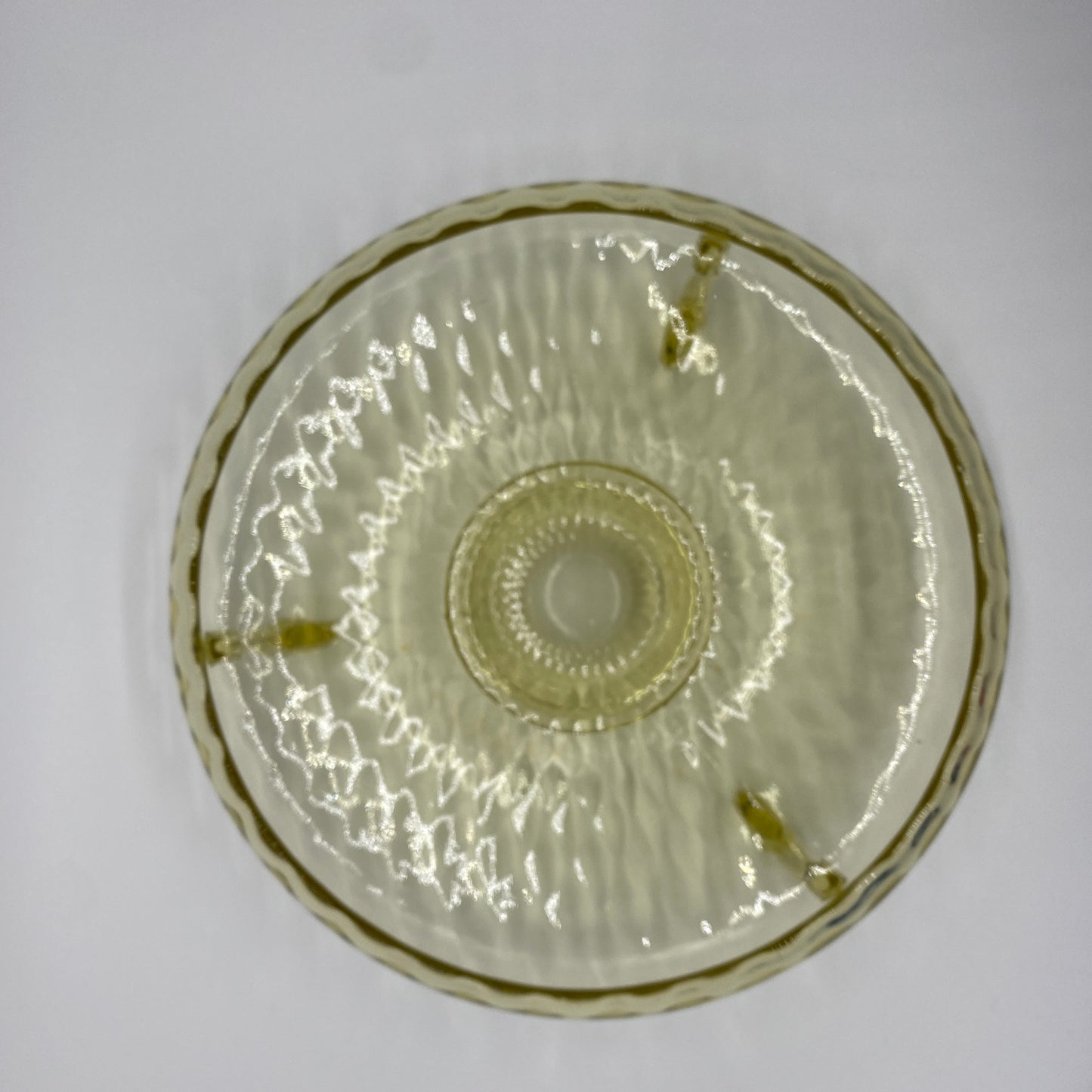 Yellow Glass Footed Shallow Dish