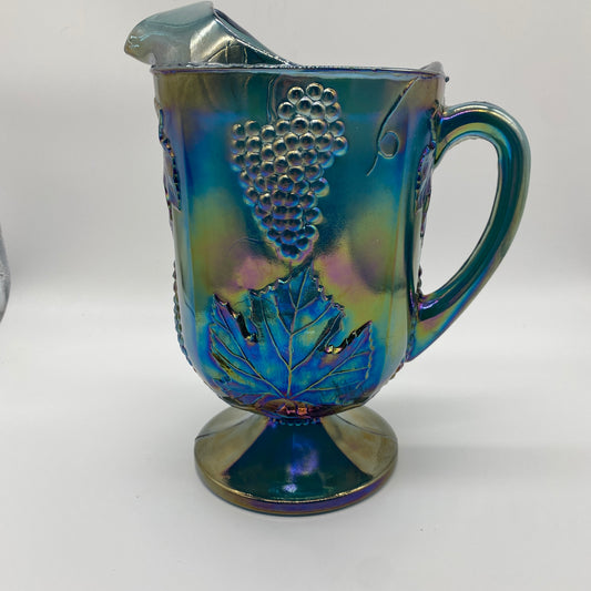 Indiana Glass Blue Carnival Harvest Pitcher