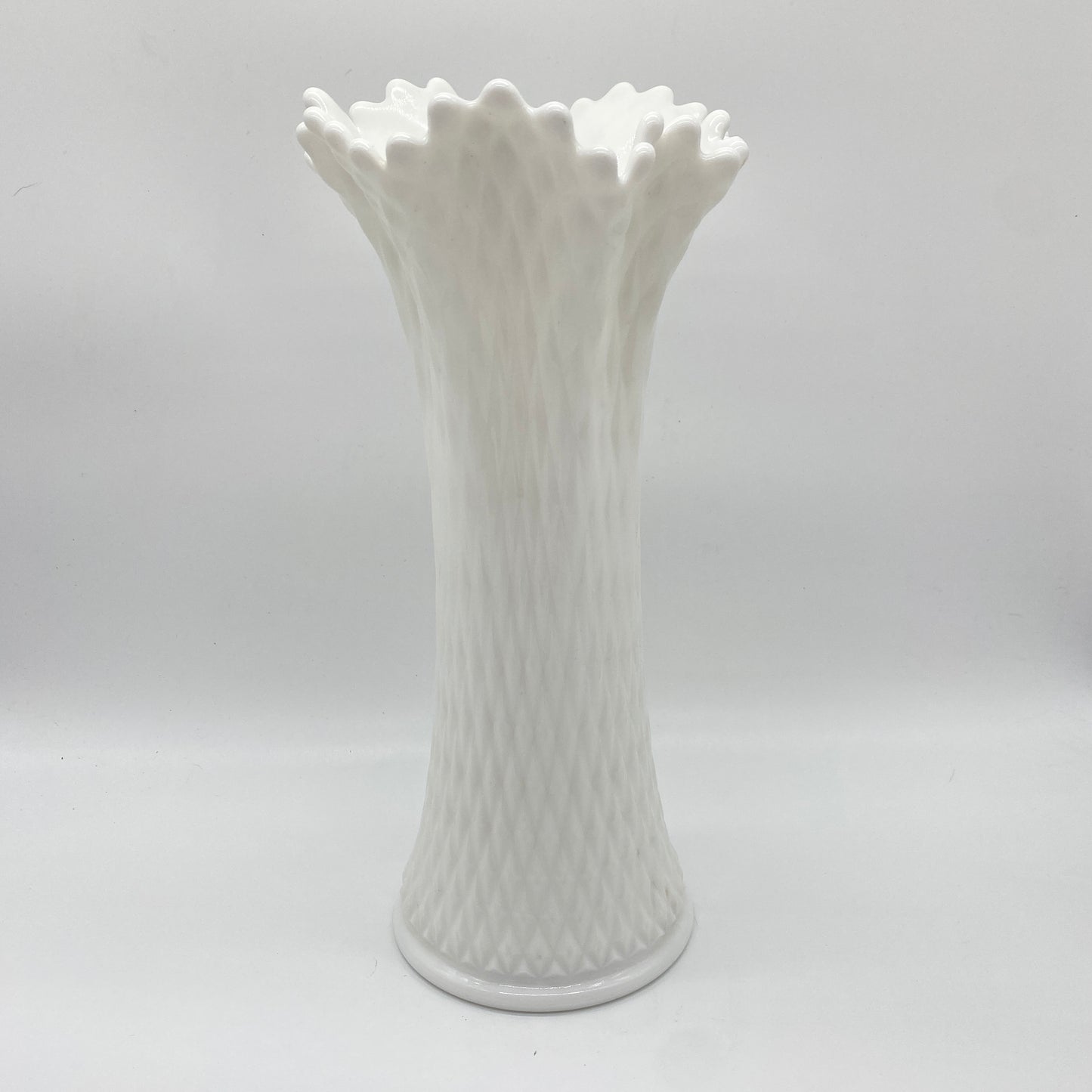 Westmoreland Milk Glass Quilted Swung Vase