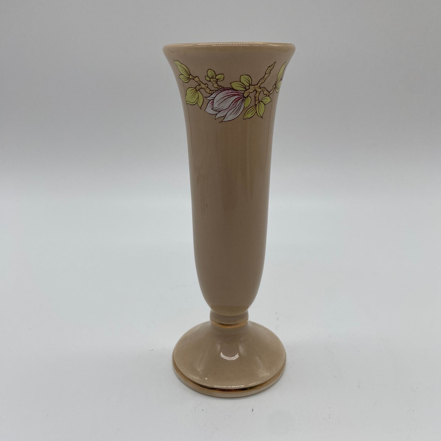 Beige Floral Bud Vase