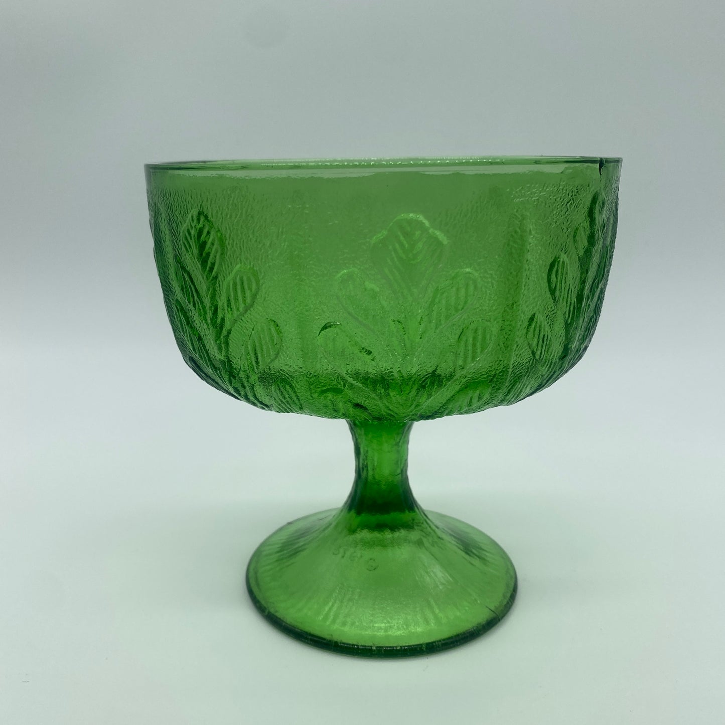 FTD Green Glass Pedestal Compote