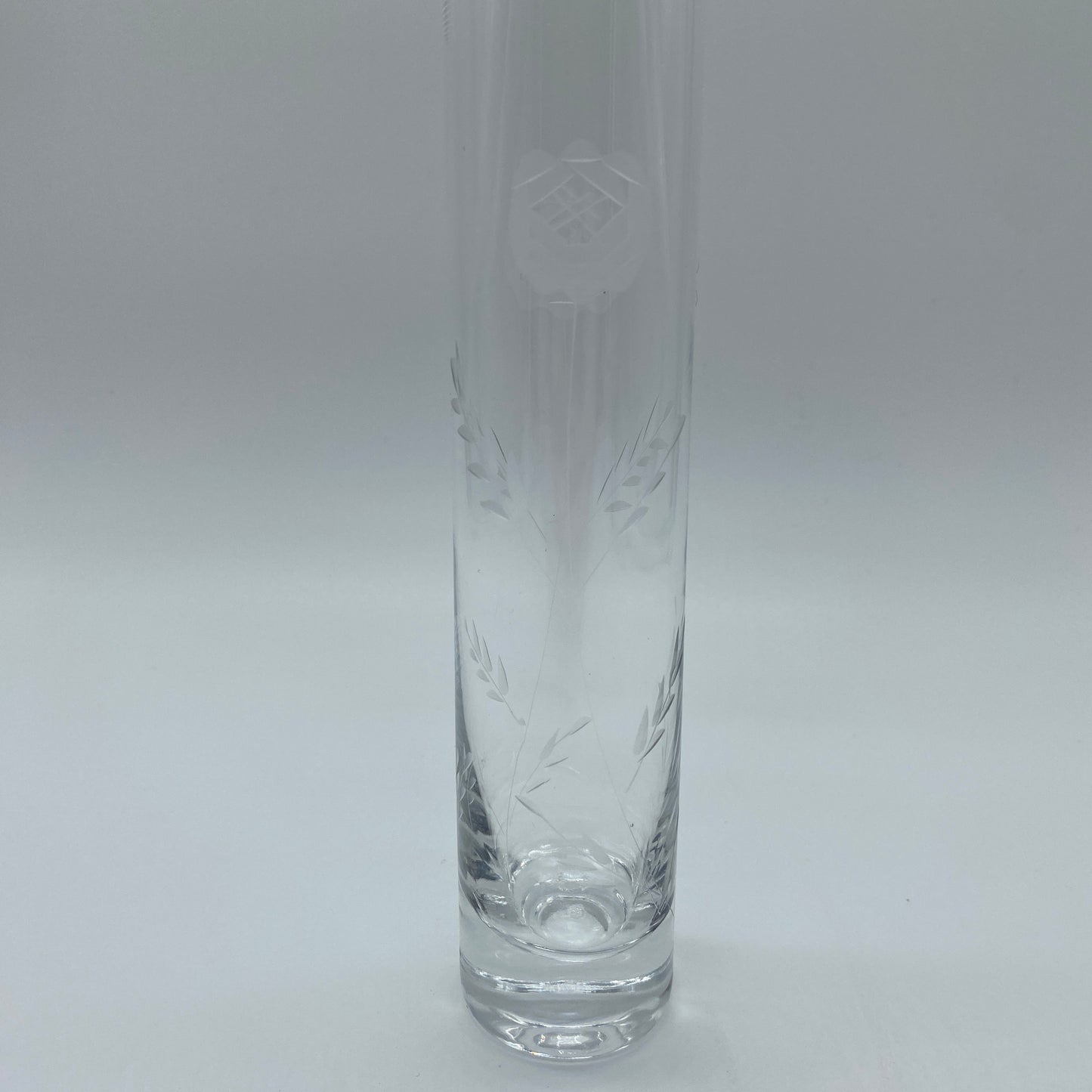 Etched Glass Bud Vase