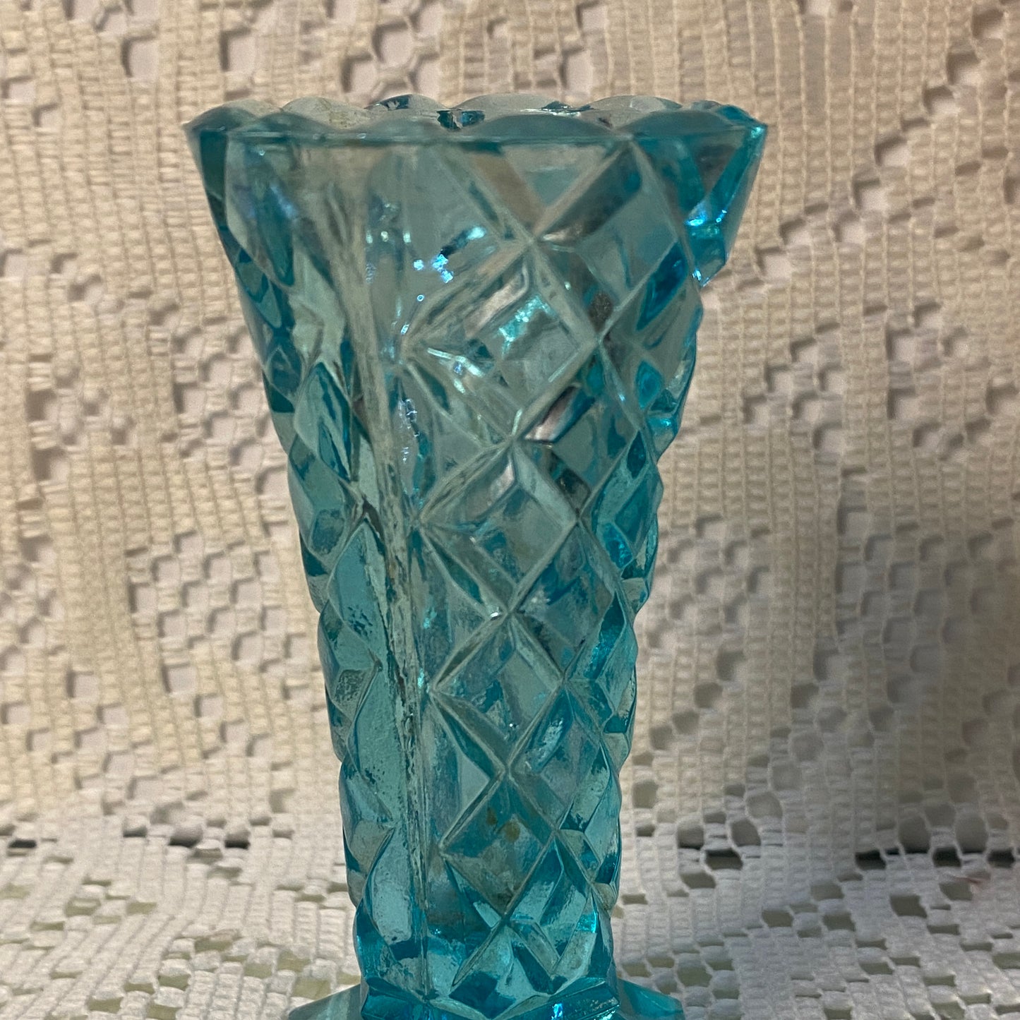 Aqua Blue Miniature Glass Vase