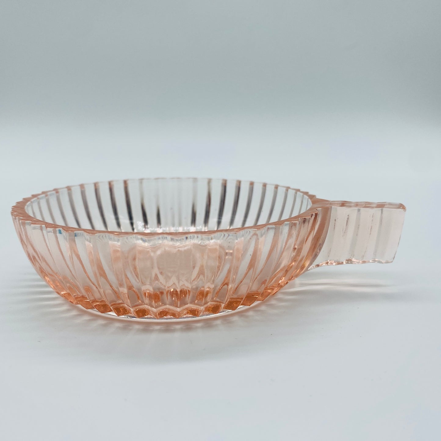 Pink Glass Handled Dish